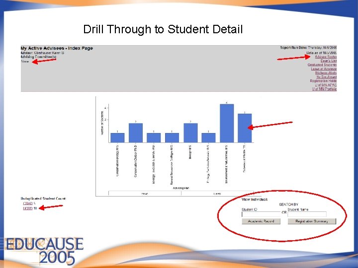 Drill Through to Student Detail 