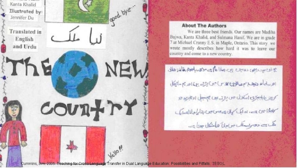 Cummins, Jim. 2005. Teaching for Cross-Language Transfer in Dual Language Education: Possibilities and Pitfalls.