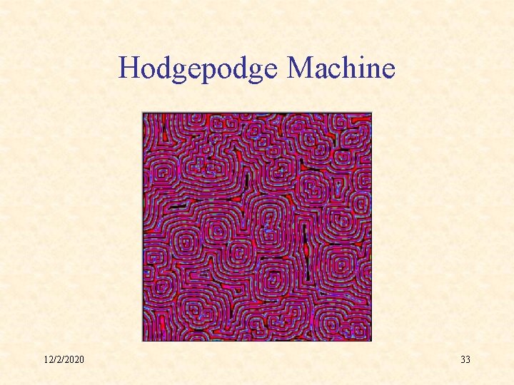 Hodgepodge Machine 12/2/2020 33 