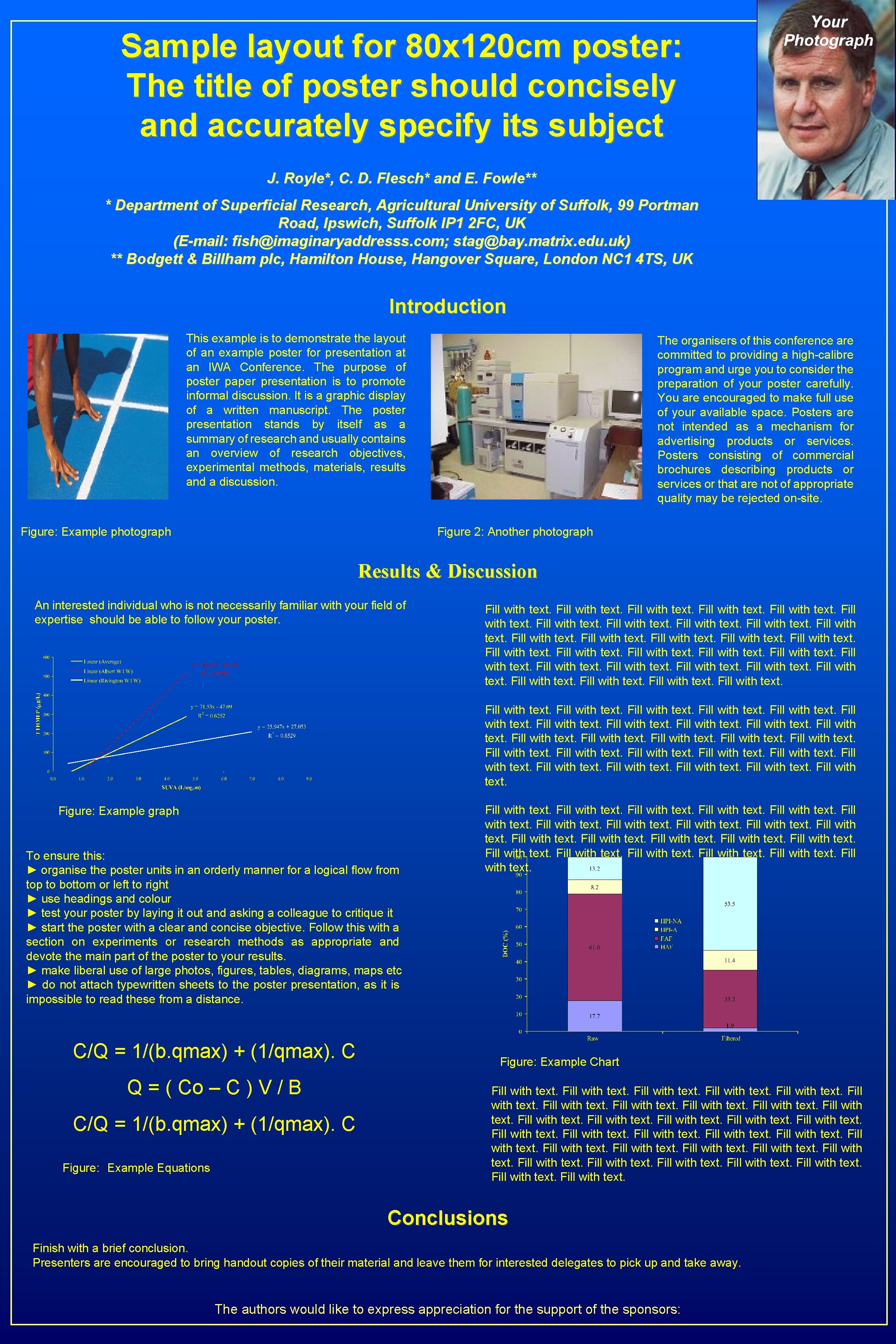 Sample layout for 80 x 120 cm poster: The title of poster should concisely