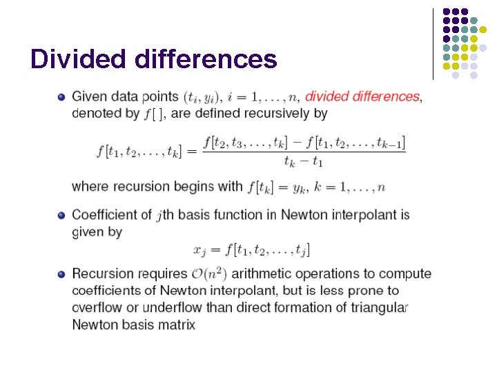 Divided differences 