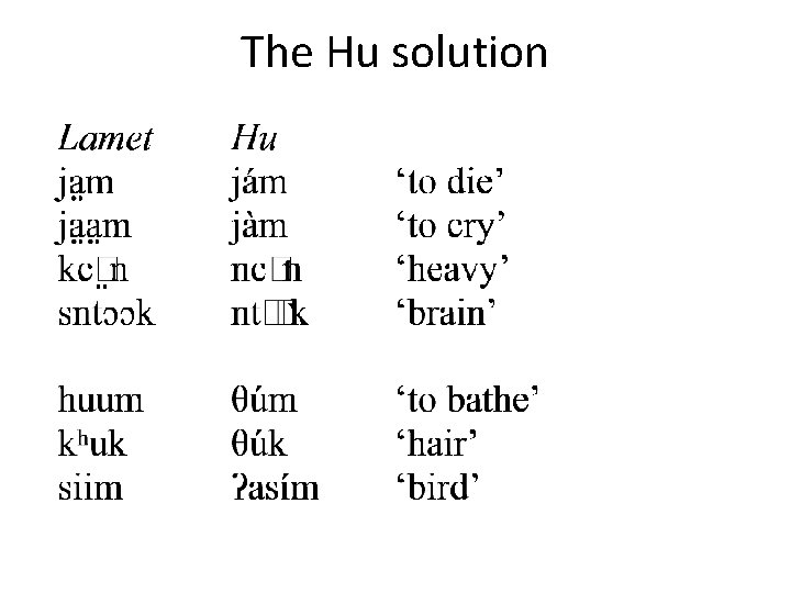The Hu solution 