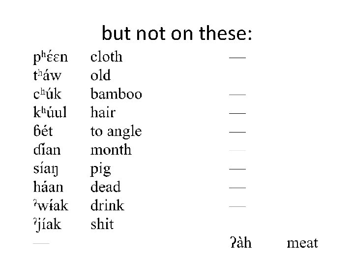 but not on these: 