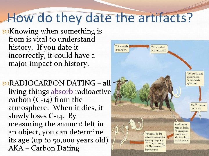 How do they date the artifacts? Knowing when something is from is vital to How do they date the artifacts? Knowing when something is from is vital to
