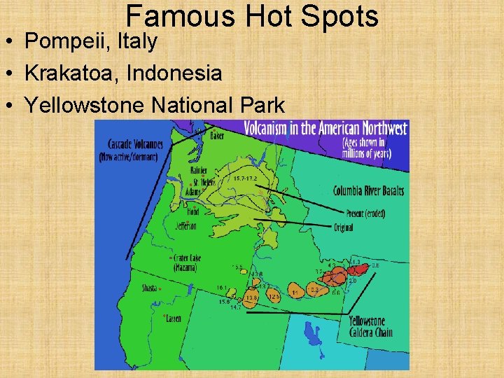 Famous Hot Spots • Pompeii, Italy • Krakatoa, Indonesia • Yellowstone National Park 