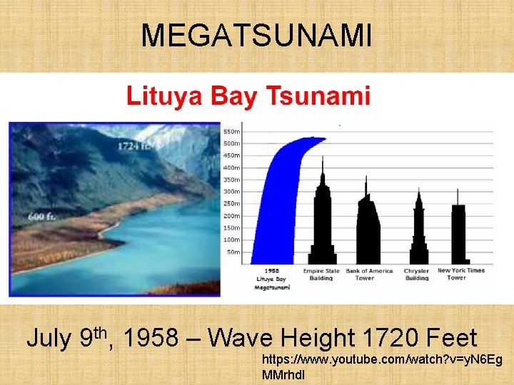 MEGATSUNAMI July 9 th, 1958 – Wave Height 1720 Feet https: //www. youtube. com/watch?