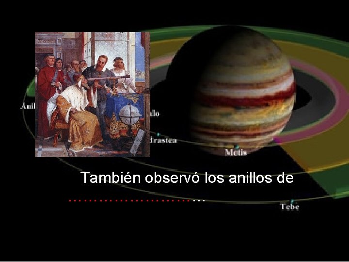 También observó los anillos de …………… 