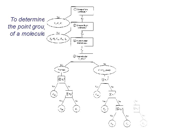 To determine the point group of a molecule 