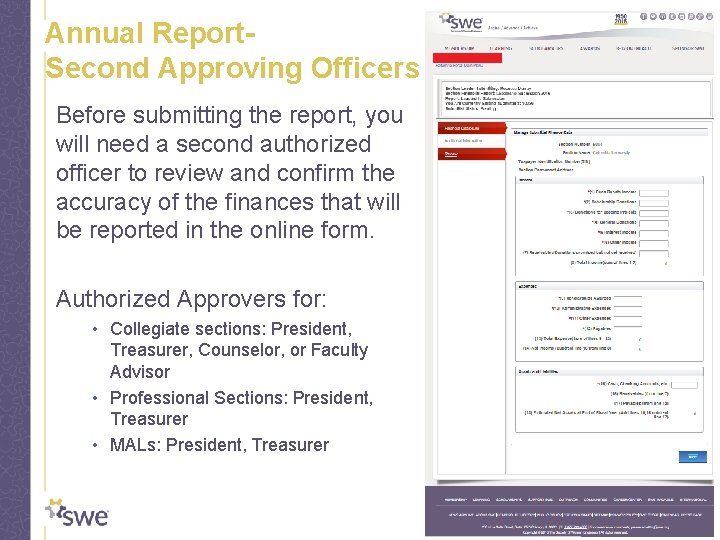 Annual Report. Second Approving Officers Before submitting the report, you will need a second