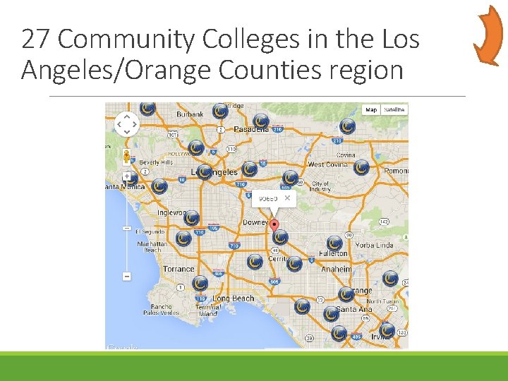 27 Community Colleges in the Los Angeles/Orange Counties region 