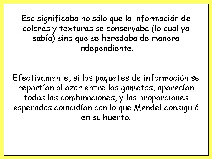 Eso significaba no sólo que la información de colores y texturas se conservaba (lo Eso significaba no sólo que la información de colores y texturas se conservaba (lo