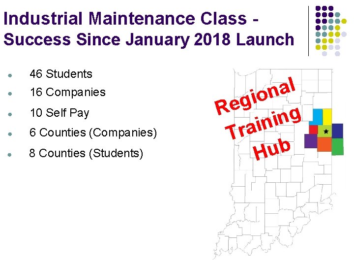 Industrial Maintenance Class Success Since January 2018 Launch ● 46 Students ● 16 Companies Industrial Maintenance Class Success Since January 2018 Launch ● 46 Students ● 16 Companies