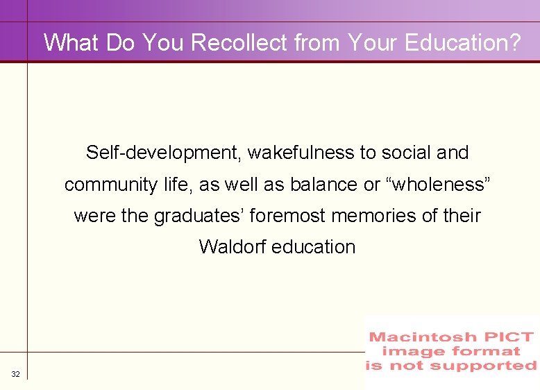 What Do You Recollect from Your Education? Self-development, wakefulness to social and community life,
