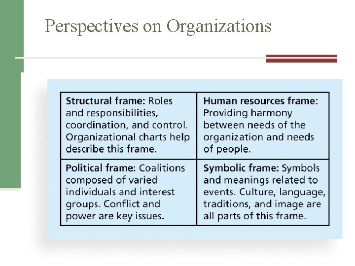 Perspectives on Organizations Information Technology Project Management, Seventh Edition 7 