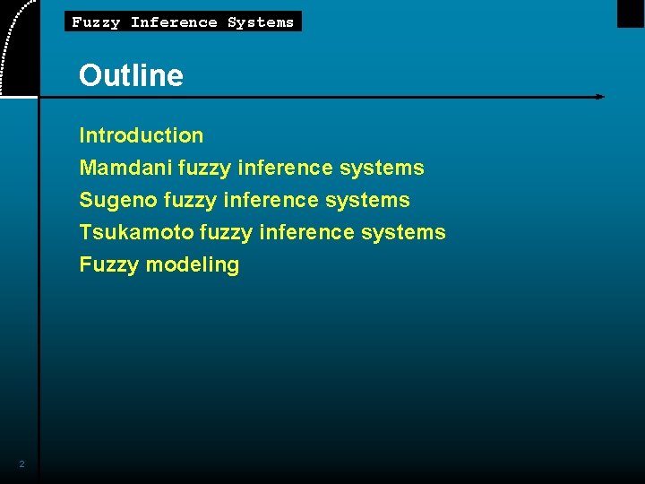 Fuzzy Inference Systems Outline Introduction Mamdani fuzzy inference systems Sugeno fuzzy inference systems Tsukamoto