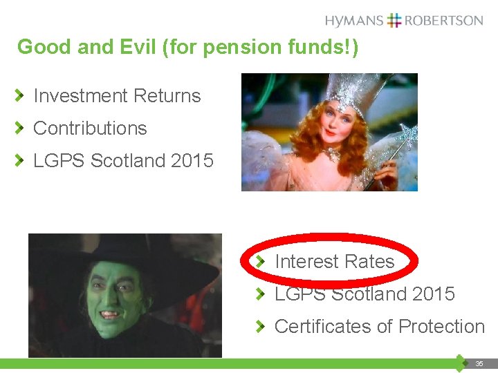 Good and Evil (for pension funds!) Investment Returns Contributions LGPS Scotland 2015 Interest Rates