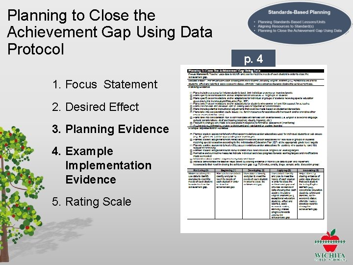 Planning to Close the Achievement Gap Using Data Protocol 1. Focus Statement 2. Desired