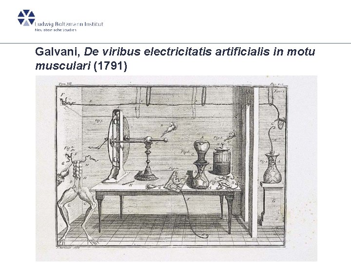 Galvani, De viribus electricitatis artificialis in motu musculari (1791) 