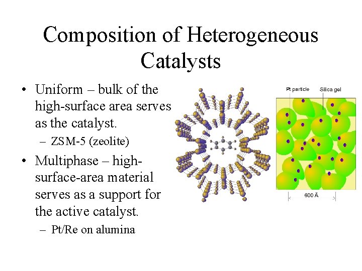 Composition of Heterogeneous Catalysts • Uniform – bulk of the high-surface area serves as