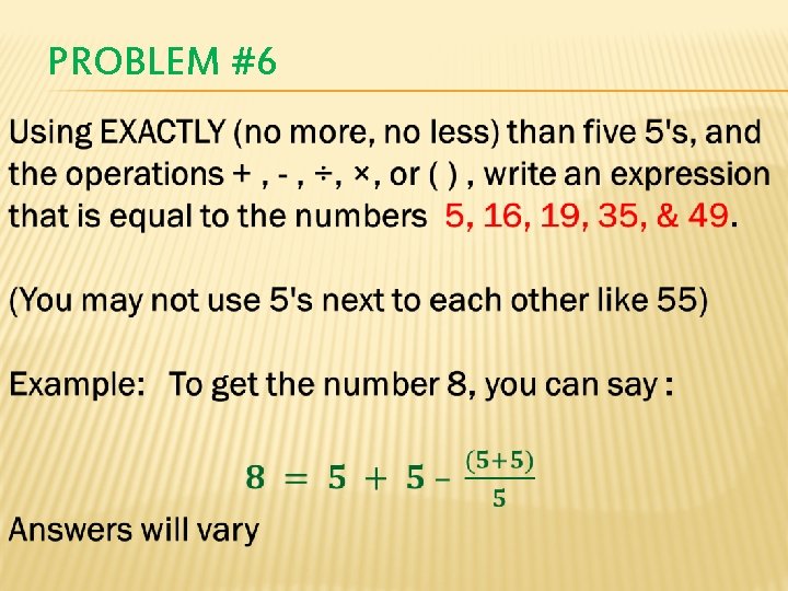 PROBLEM #6 