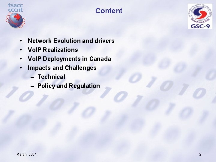 Content • • Network Evolution and drivers Vo. IP Realizations Vo. IP Deployments in