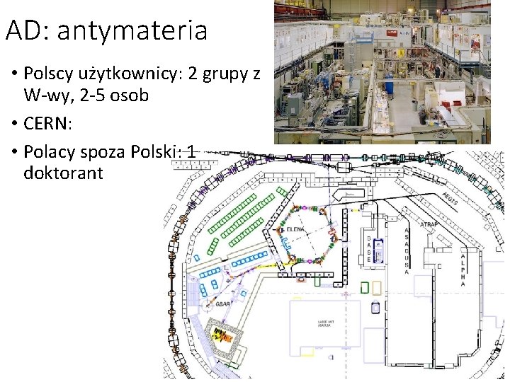 AD: antymateria • Polscy użytkownicy: 2 grupy z W-wy, 2 -5 osob • CERN: