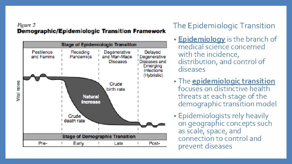 The Epidemiologic Transition • Epidemiology is the branch of medical science concerned with the