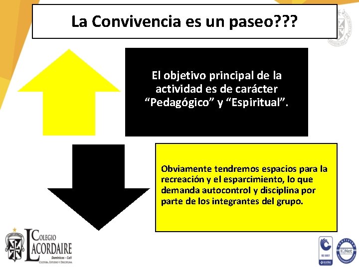 La Convivencia es un paseo? ? ? El objetivo principal de la actividad es