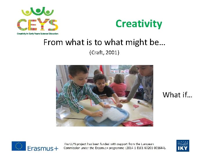 Creativity From what is to what might be… (Craft, 2001) What if… Creativity From what is to what might be… (Craft, 2001) What if…