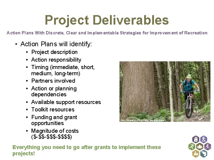 Project Deliverables Action Plans With Discrete, Clear and Implementable Strategies for Improvement of Recreation