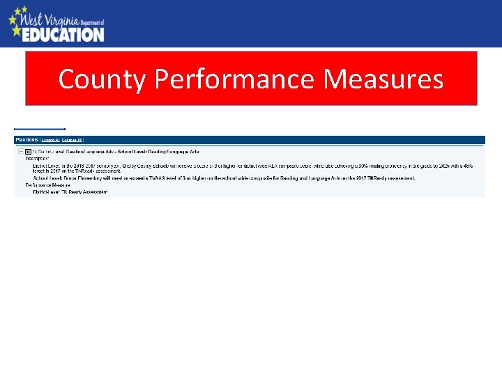 County Performance Measures County Needs Assessment 