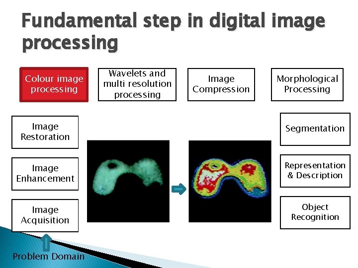 Fundamental step in digital image processing Colour image processing Wavelets and multi resolution processing Fundamental step in digital image processing Colour image processing Wavelets and multi resolution processing