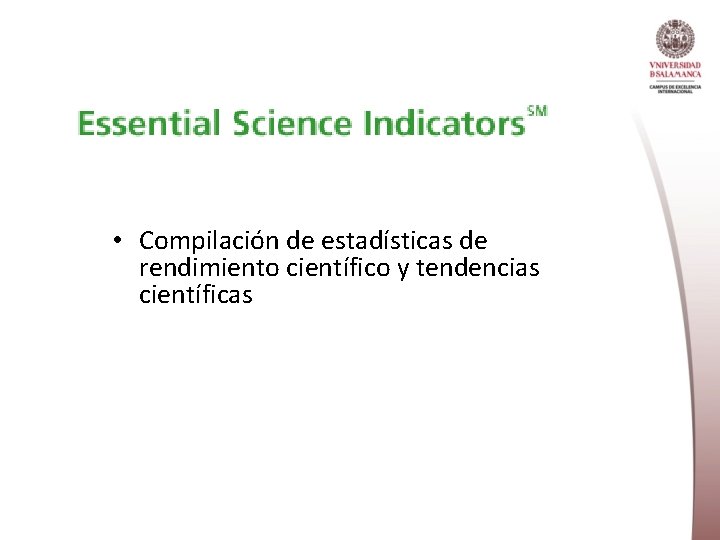  • Compilación de estadísticas de rendimiento científico y tendencias científicas 