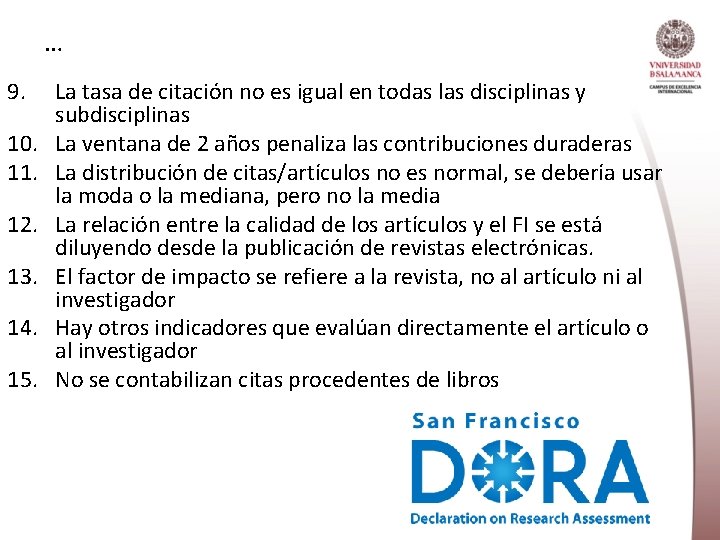 … 9. 10. 11. 12. 13. 14. 15. La tasa de citación no es