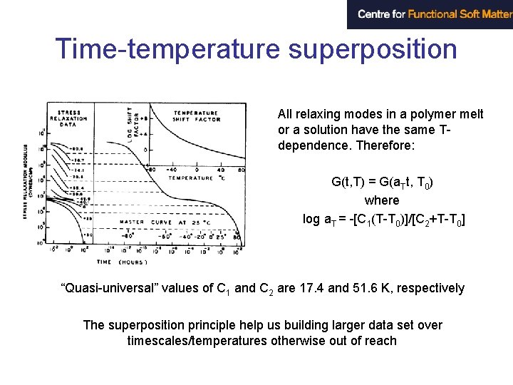 Time-temperature superposition All relaxing modes in a polymer melt or a solution have the