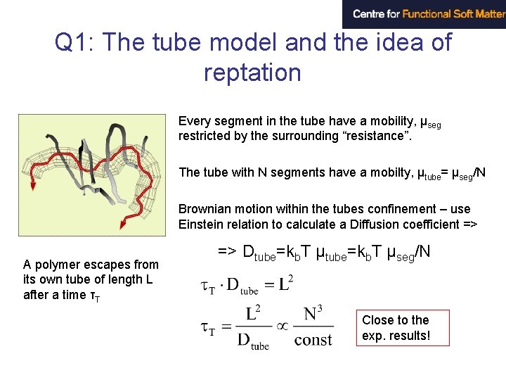 Q 1: The tube model and the idea of reptation Every segment in the