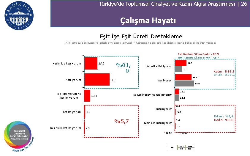 Türkiye’de Toplumsal Cinsiyet ve Kadın Algısı Araştırması | 26 Çalışma Hayatı Eşit İşe Eşit