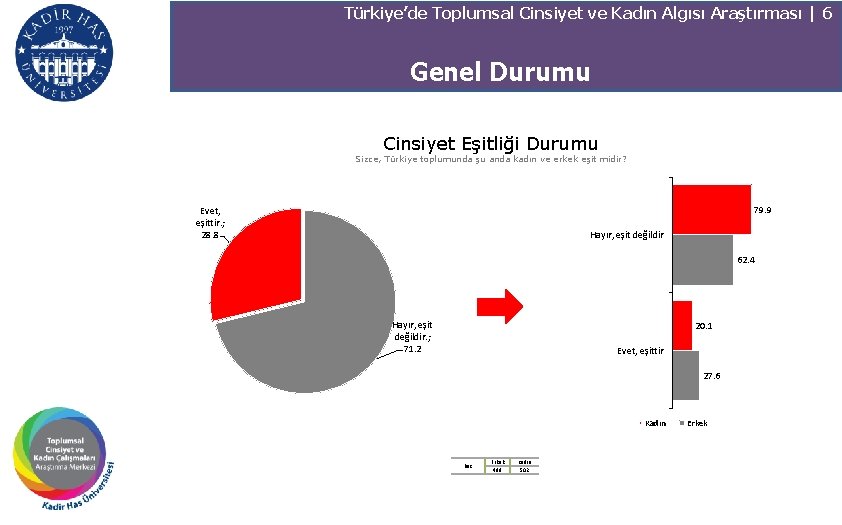 Türkiye’de Toplumsal Cinsiyet ve Kadın Algısı Araştırması | 6 Genel Durumu Cinsiyet Eşitliği Durumu