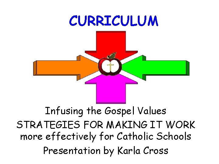 CURRICULUM Infusing the Gospel Values STRATEGIES FOR MAKING IT WORK more effectively for Catholic CURRICULUM Infusing the Gospel Values STRATEGIES FOR MAKING IT WORK more effectively for Catholic