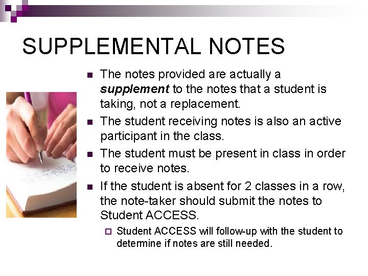 SUPPLEMENTAL NOTES n n The notes provided are actually a supplement to the notes SUPPLEMENTAL NOTES n n The notes provided are actually a supplement to the notes