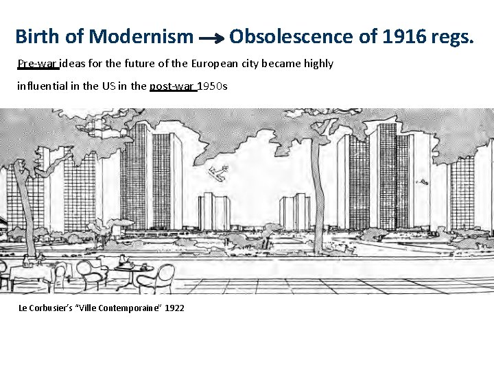 1916 Resolution Birth of Modernism Obsolescence of 1916 regs. Pre-war ideas for the future 1916 Resolution Birth of Modernism Obsolescence of 1916 regs. Pre-war ideas for the future