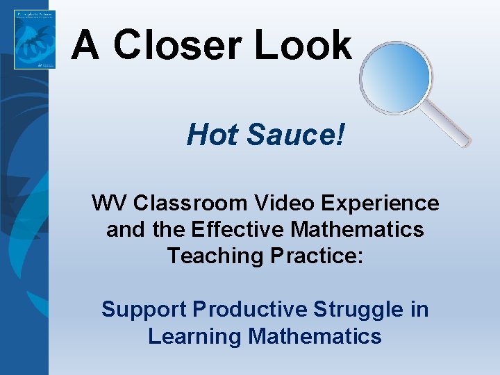 A Closer Look Hot Sauce! WV Classroom Video Experience and the Effective Mathematics Teaching