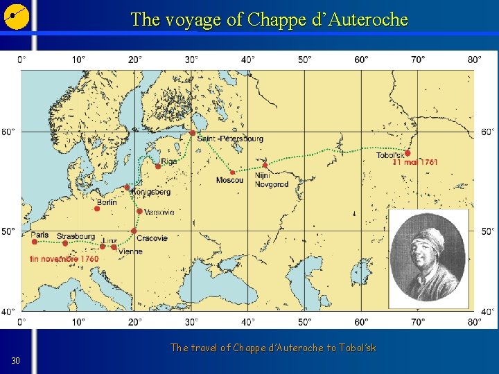 The voyage of Chappe d’Auteroche The travel of Chappe d’Auteroche to Tobol’sk 30 