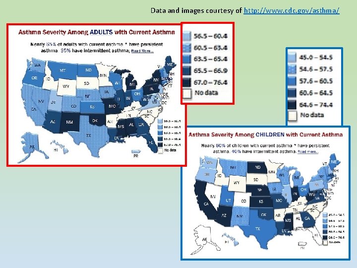 Data and images courtesy of http: //www. cdc. gov/asthma/ Data and images courtesy of http: //www. cdc. gov/asthma/