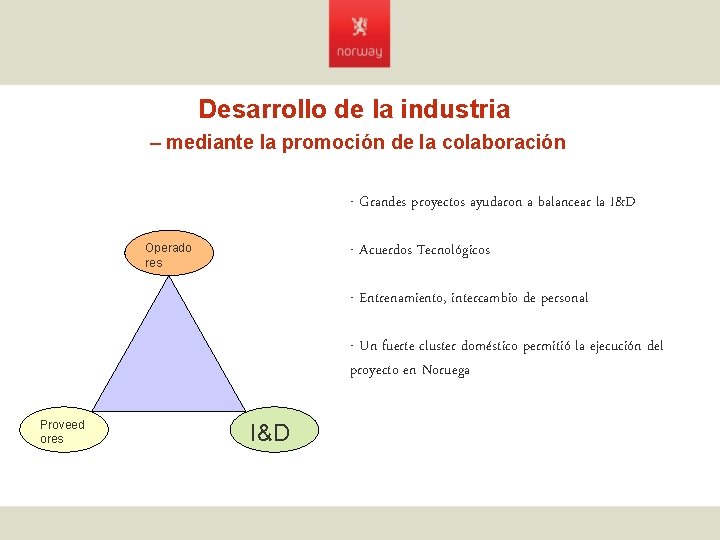 Desarrollo de la industria – mediante la promoción de la colaboración - Grandes proyectos