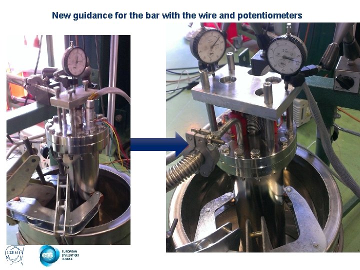 New guidance for the bar with the wire and potentiometers 