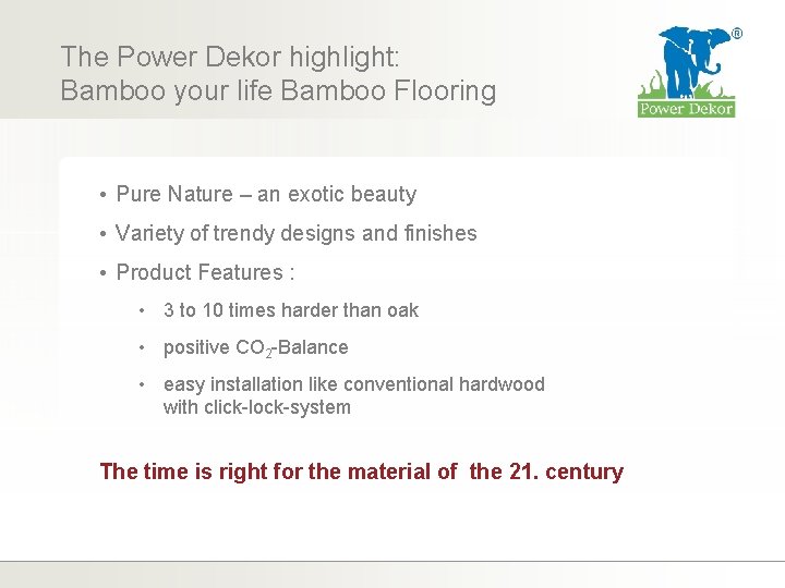 The Power Dekor highlight: Bamboo your life Bamboo Flooring • Pure Nature – an