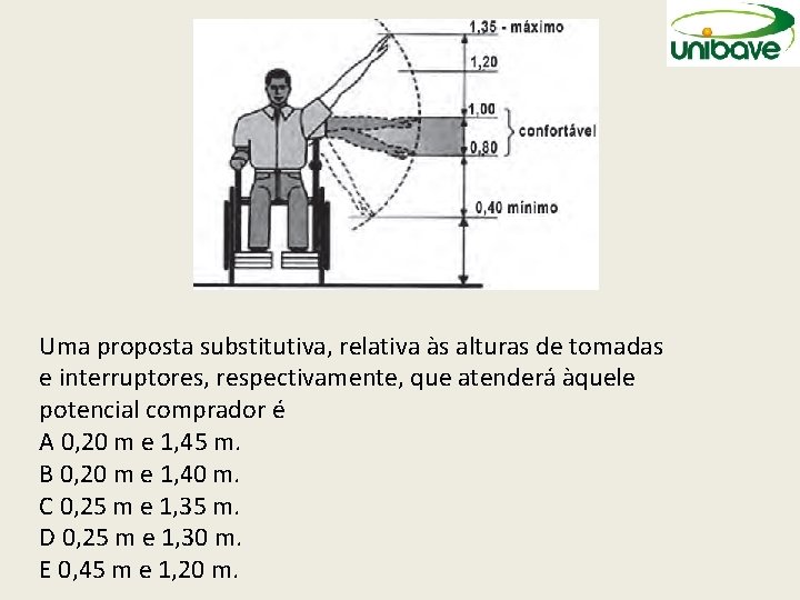 Uma proposta substitutiva, relativa às alturas de tomadas e interruptores, respectivamente, que atenderá àquele Uma proposta substitutiva, relativa às alturas de tomadas e interruptores, respectivamente, que atenderá àquele