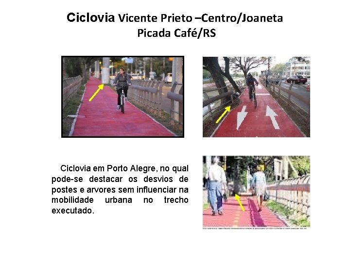 Ciclovia Vicente Prieto –Centro/Joaneta Picada Café/RS Ciclovia em Porto Alegre, no qual pode-se destacar