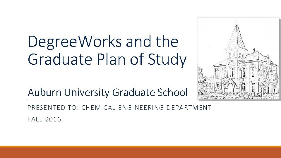 Degree. Works and the Graduate Plan of Study Auburn University Graduate School PRESENTED TO: